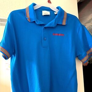 Burberry Blue Polo Shirt Classic Design